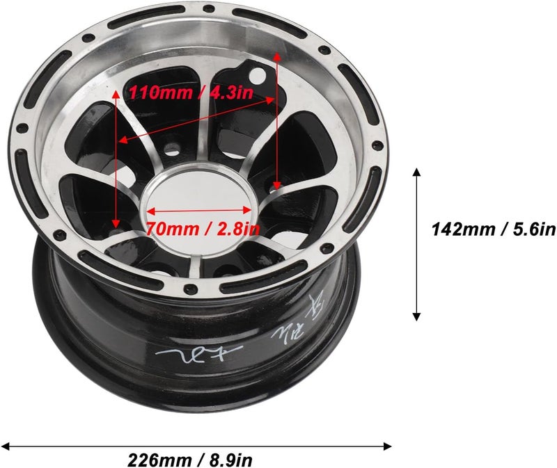 MUNEFE 10 Inch ATV Aluminum Alloy Wheel Rim for Quad Bike Go Kart Golf Cart - Image 3